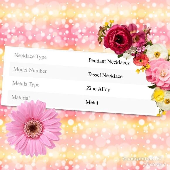 Fun Long Pink Tassel Necklace w/ Brown Cord - Picture 7 of 7